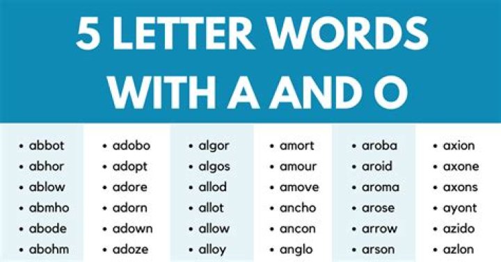 5 Letter Words Starting With AO