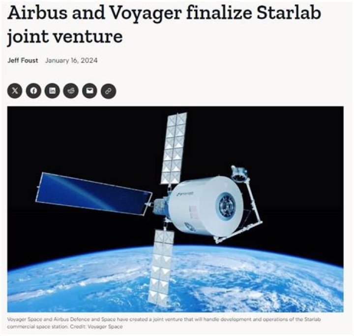 Airbus and Voyager finalize Starlab joint venture