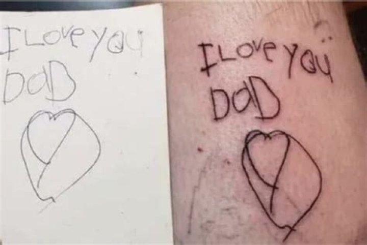 Dad tattoos daughter’s last drawing on himself after she dies of cancer