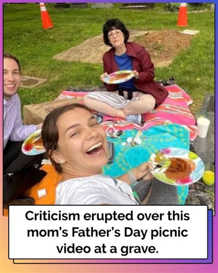 Mom of 2 slammed after sharing video of family Father’s Day picnic at husband’s grave