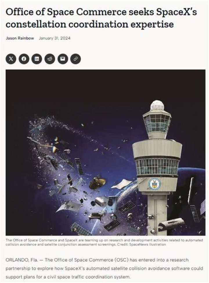 Office of Space Commerce seeks SpaceX’s constellation coordination expertise