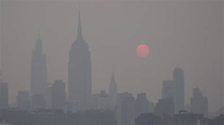 Photos show New York haze caused by Canada wildfire smoke