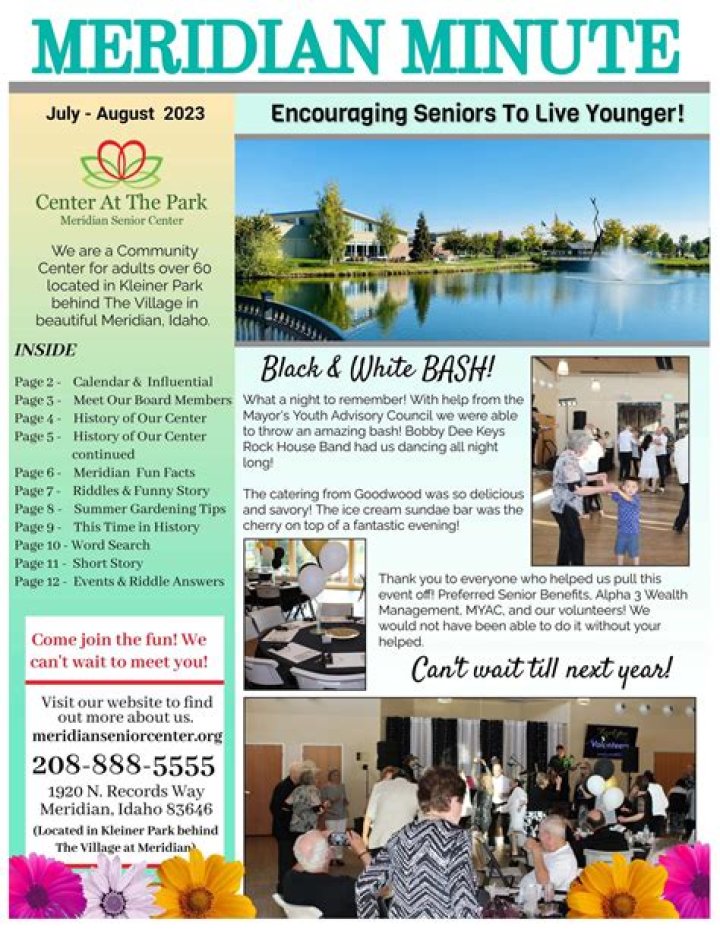 The Meridian Senior Center's upcoming events